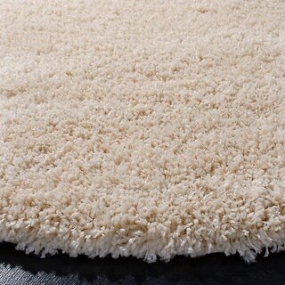 GALLERY HOME Silky Smooth Anti-Skid Shaggy Round Carpet with 2 inch Thickness (7 x 7 Round, Ivory K1) view 2