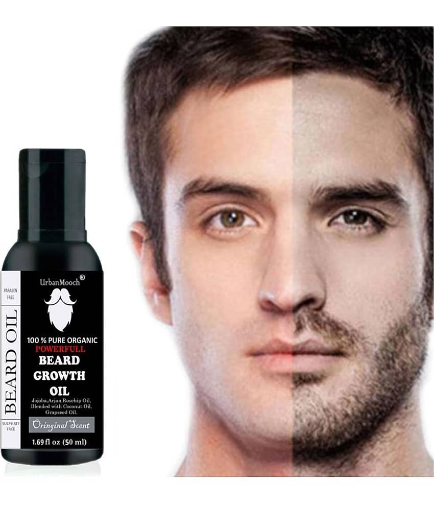 Urbanmooch Organic Powerful Beard & Mustache Growth Oil With Jojoba & Argan 50 mL view 2