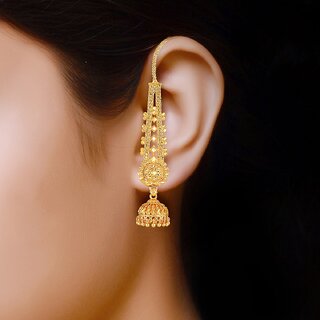Vivastri Top Trending Alloy Gold Plated Jhumki Earrings for Women & Girls [VIVA2436ERG] view 2