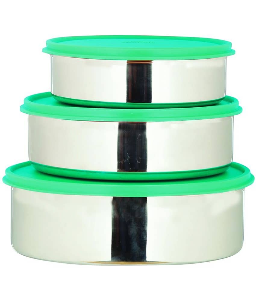 Generic Stainless Steel Multi-Purpose Round Food Container 1900ml,1250ml, 750ml, Grey (3U) view 2