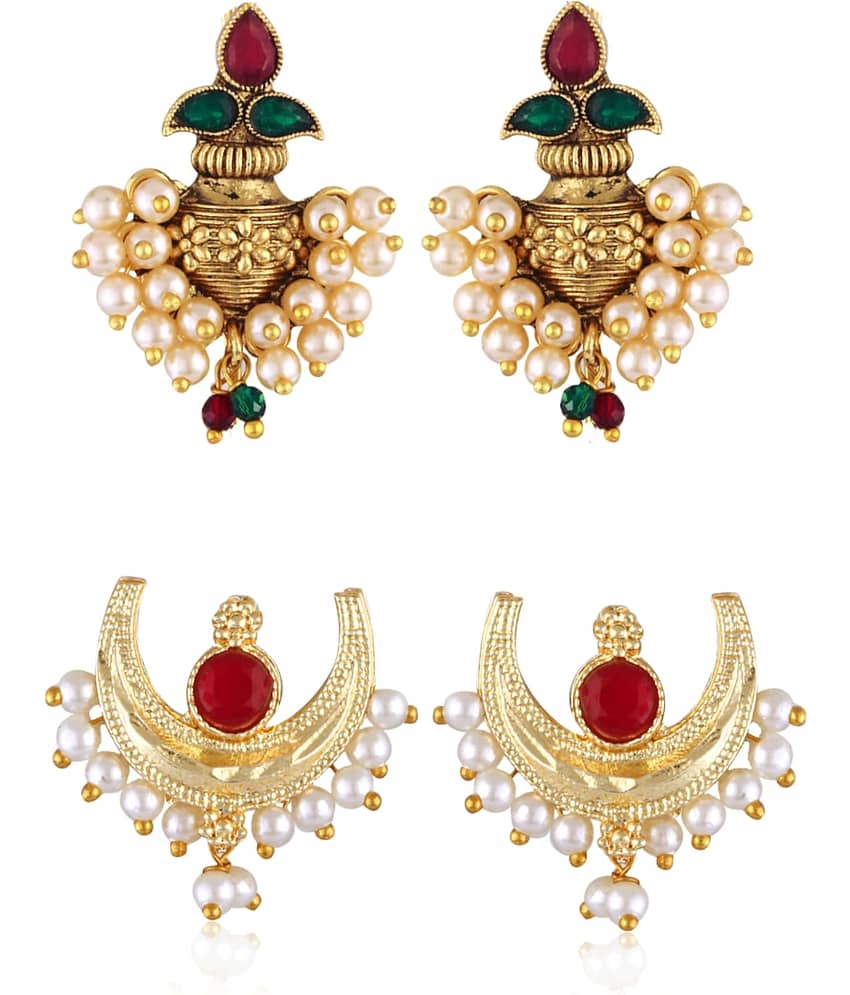 Vighnaharta Golden EarCuff Earrings ( Pack of 2 ) view 2
