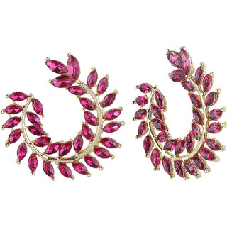 Earcuff Half Round Earrings for Girls Alloy Material Made in India Earrings for Women's Fashion Jewellery for Festival view 2
