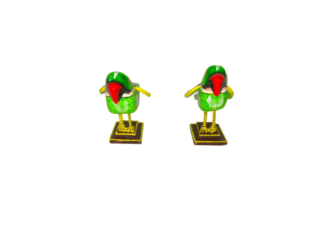 Handmade Wooden Parrot Set of 2 view 2
