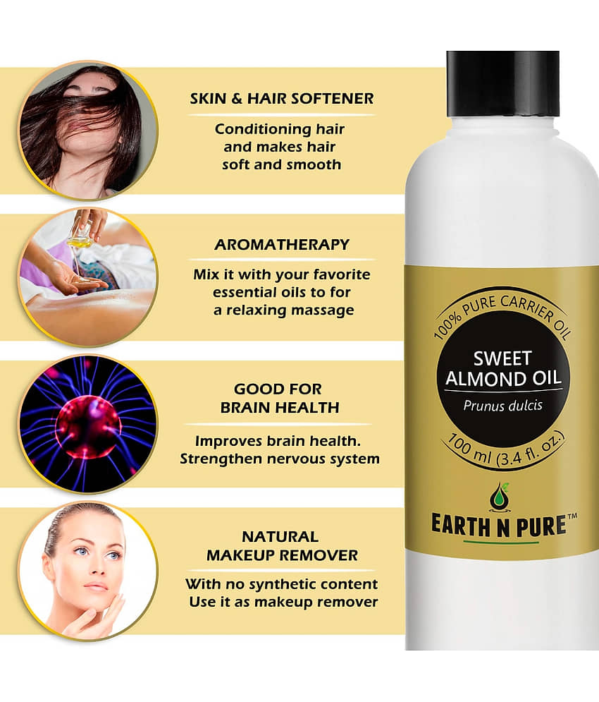 Earth N Pure - Sweet almond Essential Oil 100 mL ( Pack of 1 ) view 2