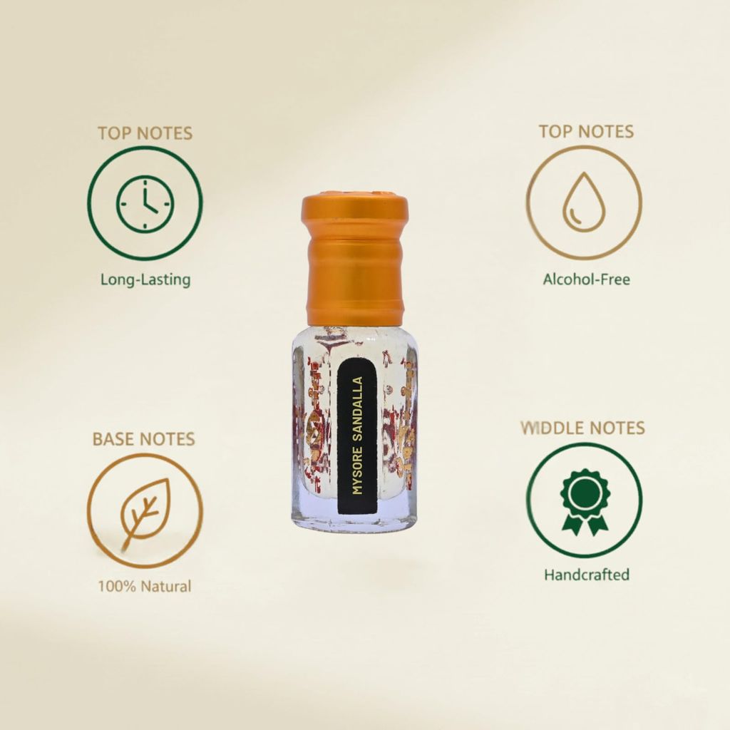 alNaqi Mysore Sandal 6ml - Pure Sandalwood Attar, Long Lasting Woody Perfume Oil, Alcohol Free Roll-On, Original Premium Itra view 2