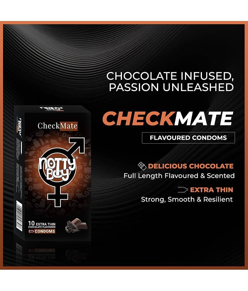 NottyBoy Multi Pack Chocolate Banana Fruit Flavoured and Ultra Thin Condom - 40 Count view 2