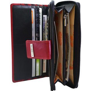 Arpera Stylish Red Genuine Leather Ladies Wallet Clutch view 2