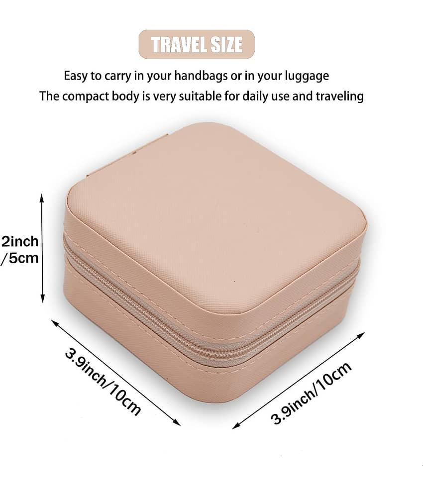 Magnique_Mini Jewelry Travel Case, PU Leather Organizer Box, Small Portable Jewellery Storage Holder for Womens Rings Earrings Necklaces Bracelets view 2