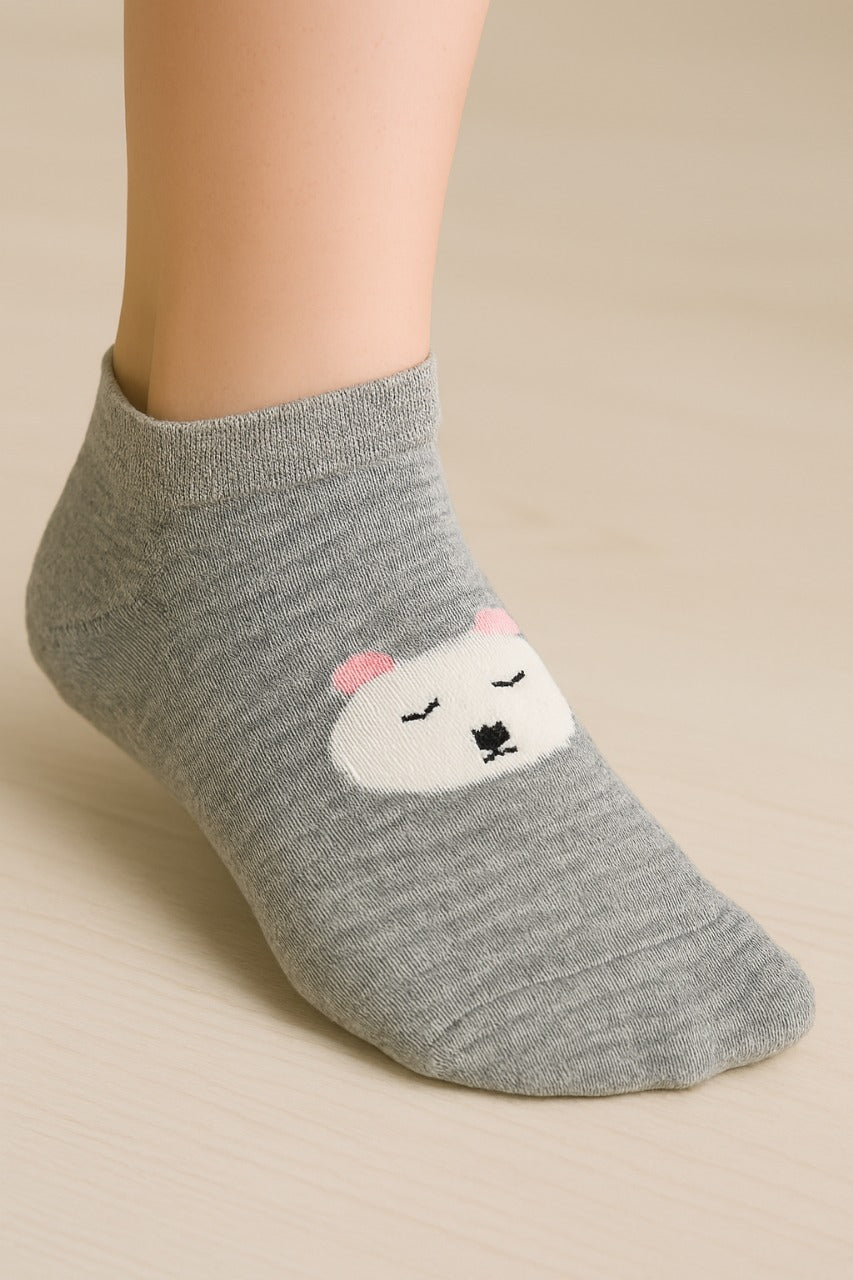 Gift for cat lovers: cartoon cat ladies cotton socks breathable and comfortable socks for all seasons view 2