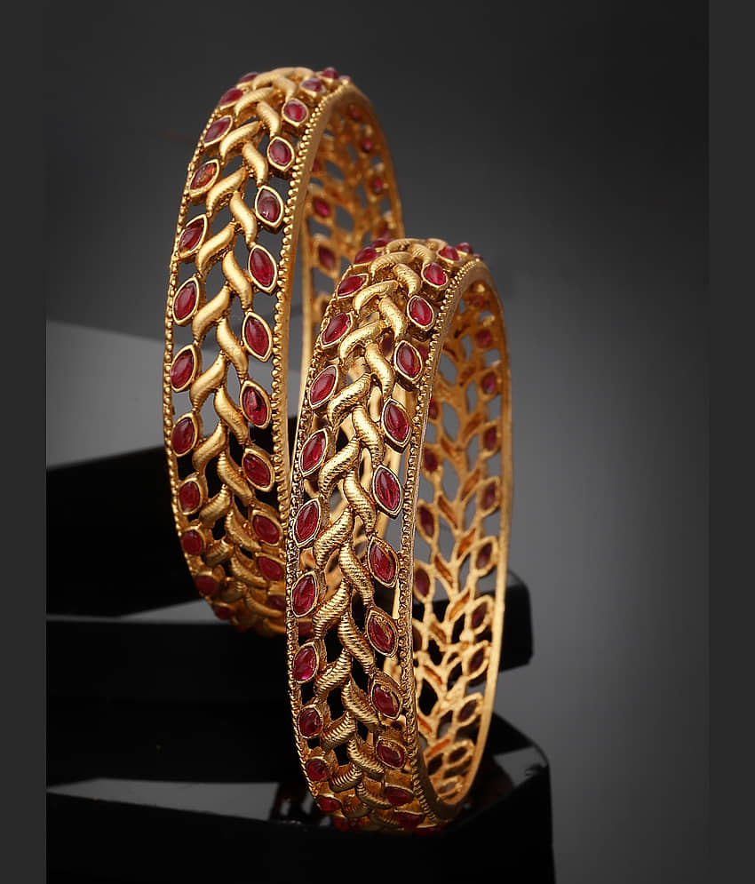 Sukkhi Red Bangle Set ( Pack of 2 ) view 2