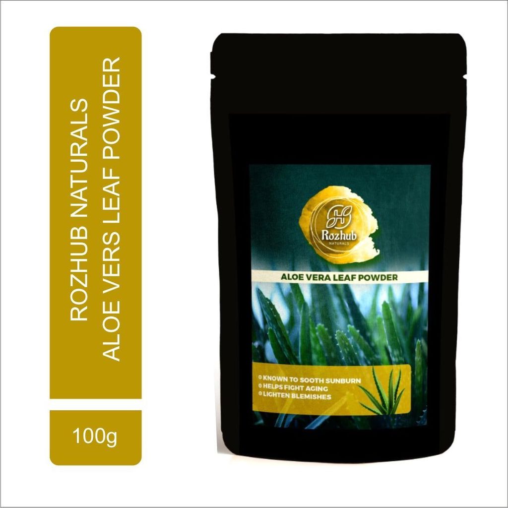 Rozhub Naturals Aloevera Leaf Powder For Skin & Hair Mask - 100g view 2