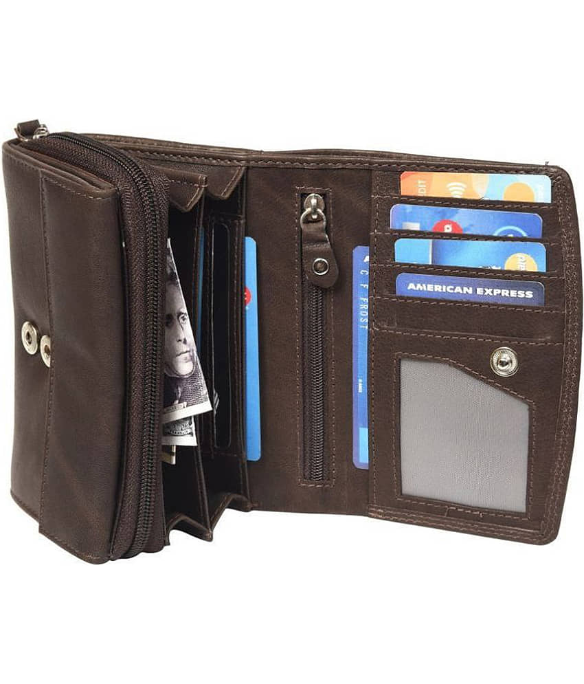 Ft - Leather Brown Women's Regular Wallet ( Pack of 1 ) view 2