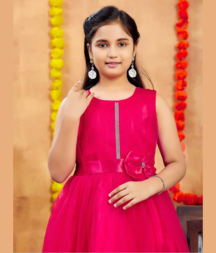 Aarika Net Gown For Girls ( Pack of 1 , Red ) view 2
