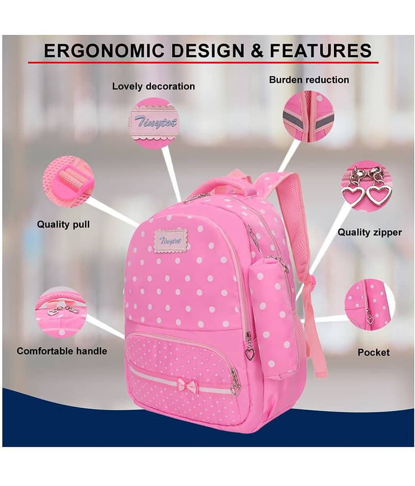 Tinytot 30 Ltrs Baby Pink School Bag for Boys & Girls view 2