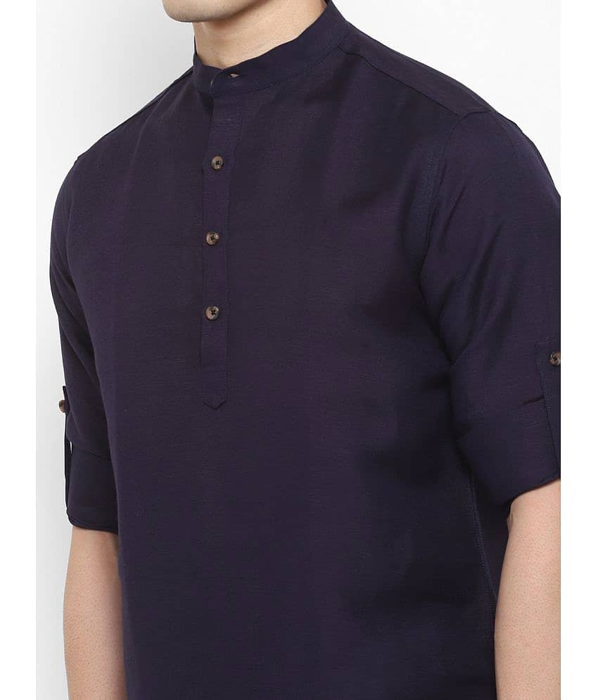 Springberry - 100% Cotton Slim Fit Navy Men's Casual Shirt ( Pack of 1 ) view 2