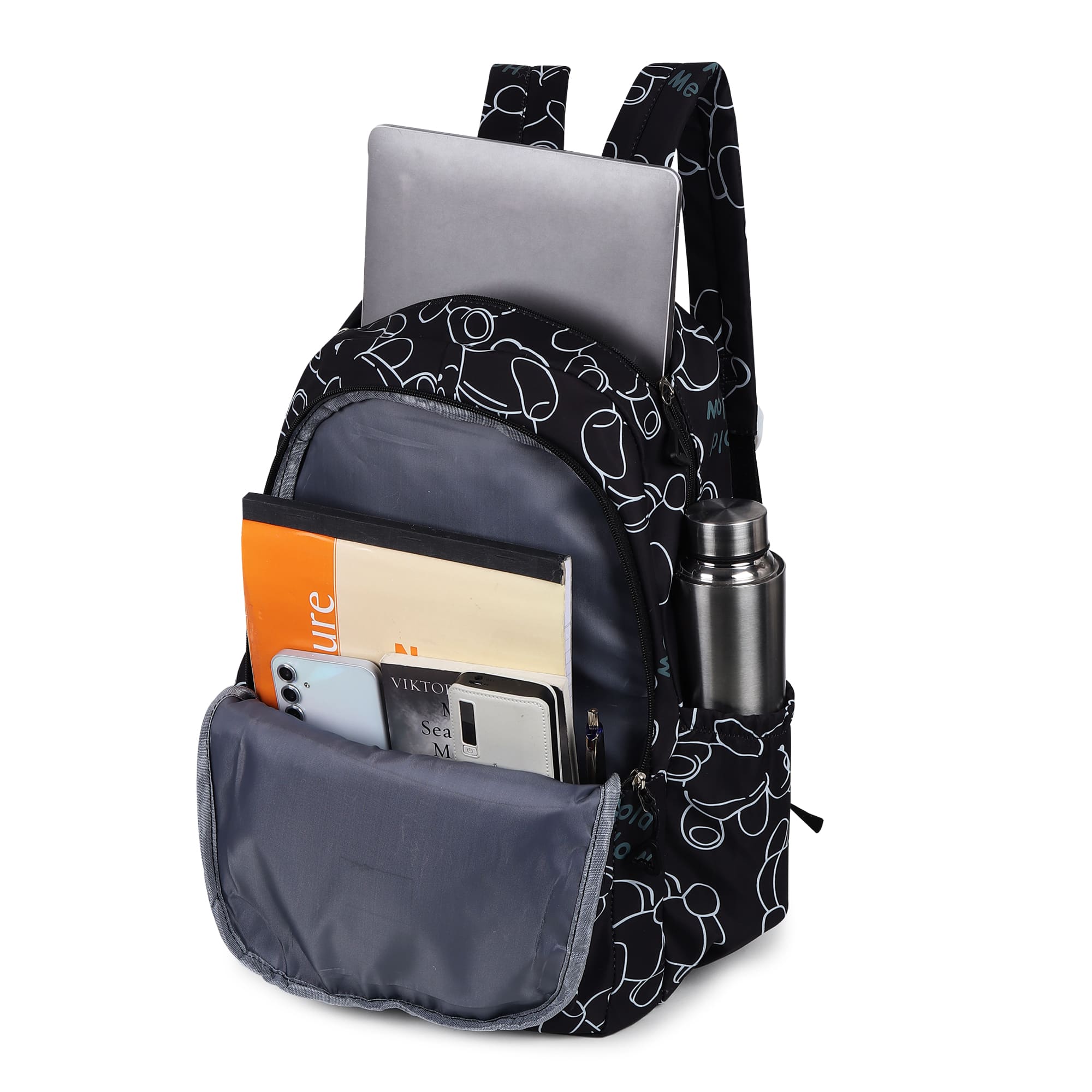 Walkbag Flamenco Printed Black Backpack view 2