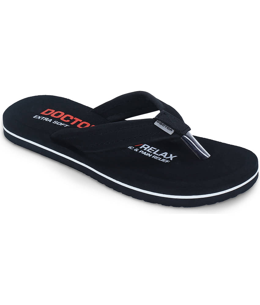 DOCTOR EXTRA SOFT - Black Women's Thong Flip Flop view 2