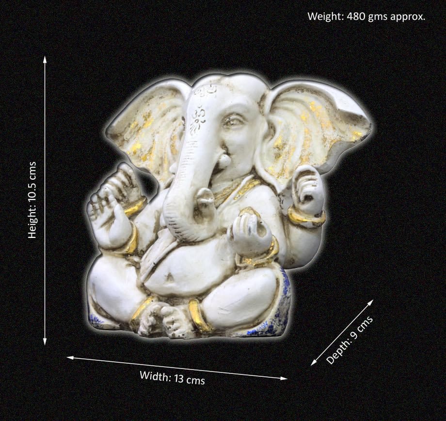 COPPERHOARD Resin Ganesh Idol,Vinayaka Statue,Ganpati Murti,Ganesha Idol for Home Decor,Ganesh ji Statue for Home & Office Temple,Ganesh Chaturthi Puja Room view 2