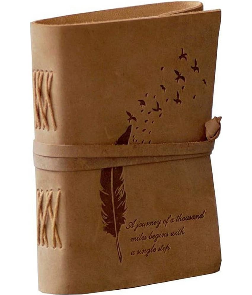 CRAFT CLUB Premium Leather Diary With Bird Feather Embossed A5 Diary view 2