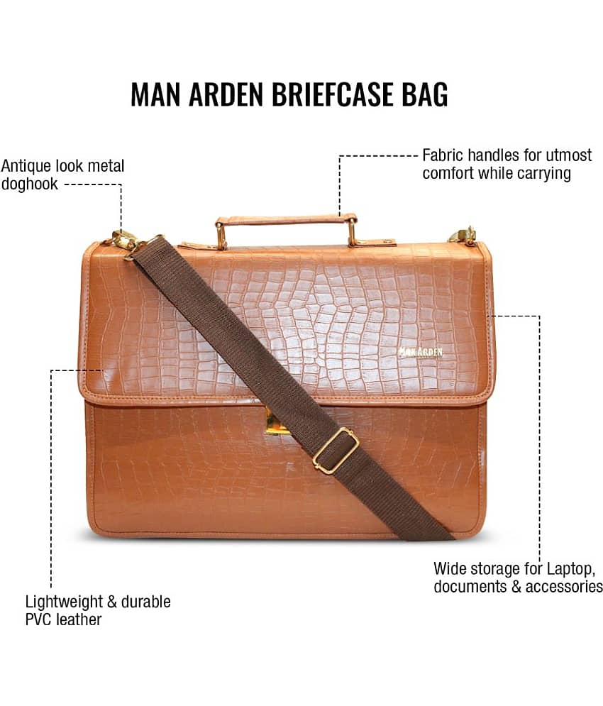 Man Arden Brown Large Briefcase view 2