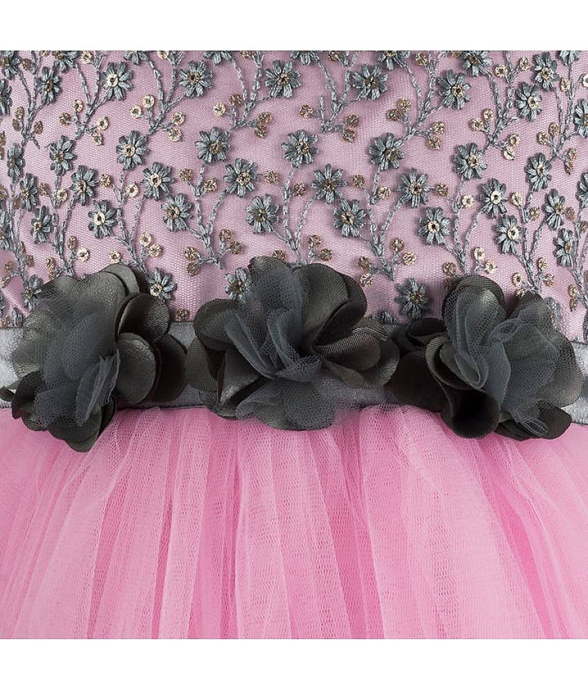 9stiches - Pink Net Baby Girl Frock ( Pack of 1 ) view 2