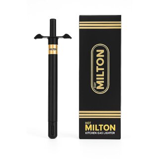 (Pack of 1) MILTON Kitchen Gas Lighter Quality Mark with 1 Year Warranty, Steel Gas Lighter for LPG Gas Stove (Black)