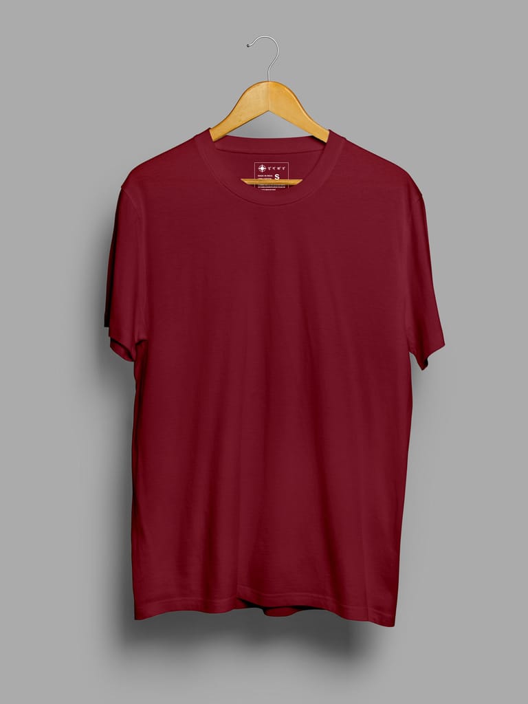 Maroon | Plain T shirt view 2