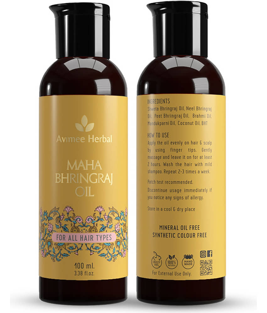 Avimee Herbal MahaBhringraj Oil Deep Scalp Nourishment & Hair Strengthening Formula 100ml, (Pack of 1) view 2