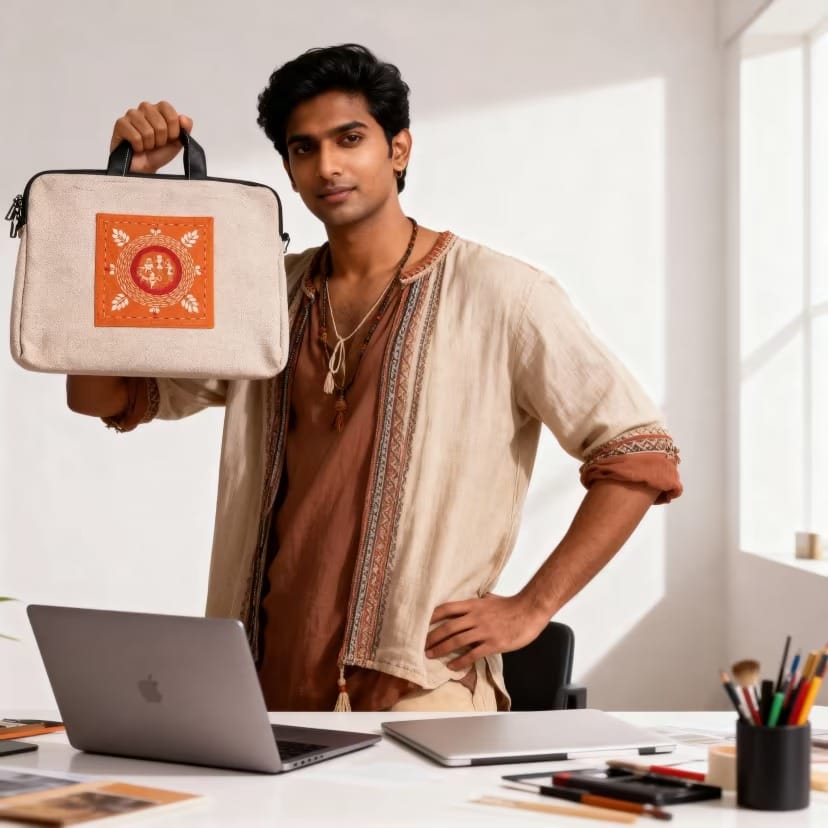 Handcrafted Laptop Bag view 2