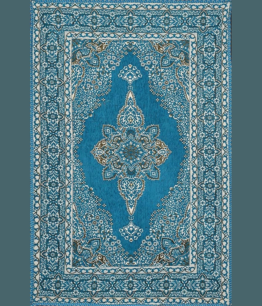 FURNISING HUT Brown Velvet Carpet Geometrical 3x5 Ft view 2