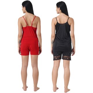 Kismat Fashion Sexy & Stylish Top & Shrt Set With Lace work Pack Of Two view 2