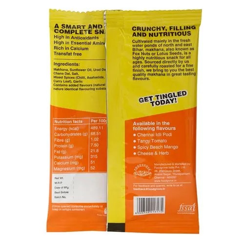 Tinglings Popped & Roasted Makhana - Chennai Idli Podi (Pack of 8, 22g each) view 2