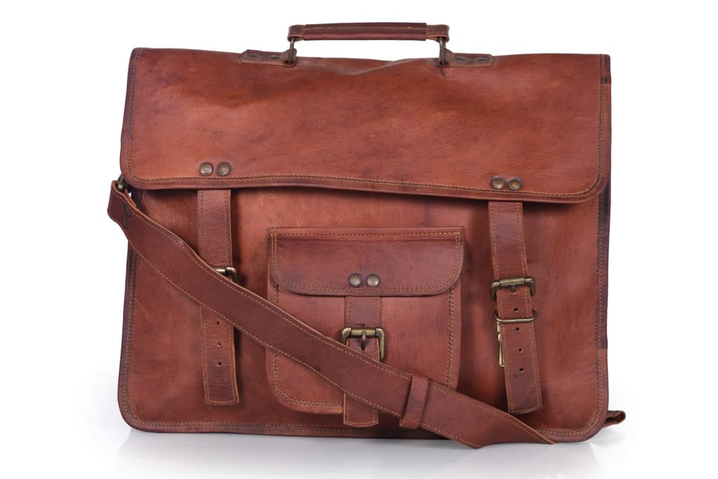 JITENDRA CHITARA; Leather Laptop Bag, Men's 11Inches Messenger Briefcase Business Satchel Computer Handbag Shoulder Bag Fits 15. Inch Laptop, Computer,