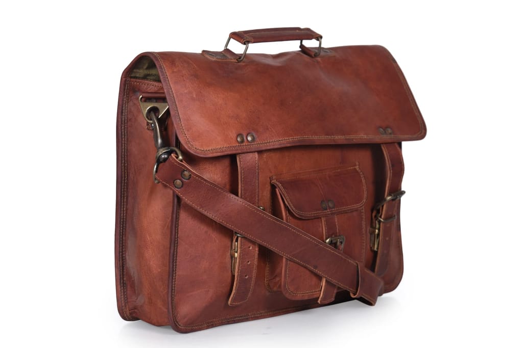 JITENDRA CHITARA; Leather Laptop Bag, Men's 11Inches Messenger Briefcase Business Satchel Computer Handbag Shoulder Bag Fits 15. Inch Laptop, Computer, view 2