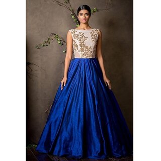 Top Ethnic Present Blue Beautiful Gown view 2