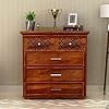 SAHIRAM CHOUDHARY ; Wooden Sideboard Cabinet | Chest Drawer | Chest of Drawers for Living Room | Dresser 5 Drawer Cabinet Kitchen Cabinet | Free Standing Movable Tv Unit Side Board Table in Honey Finish