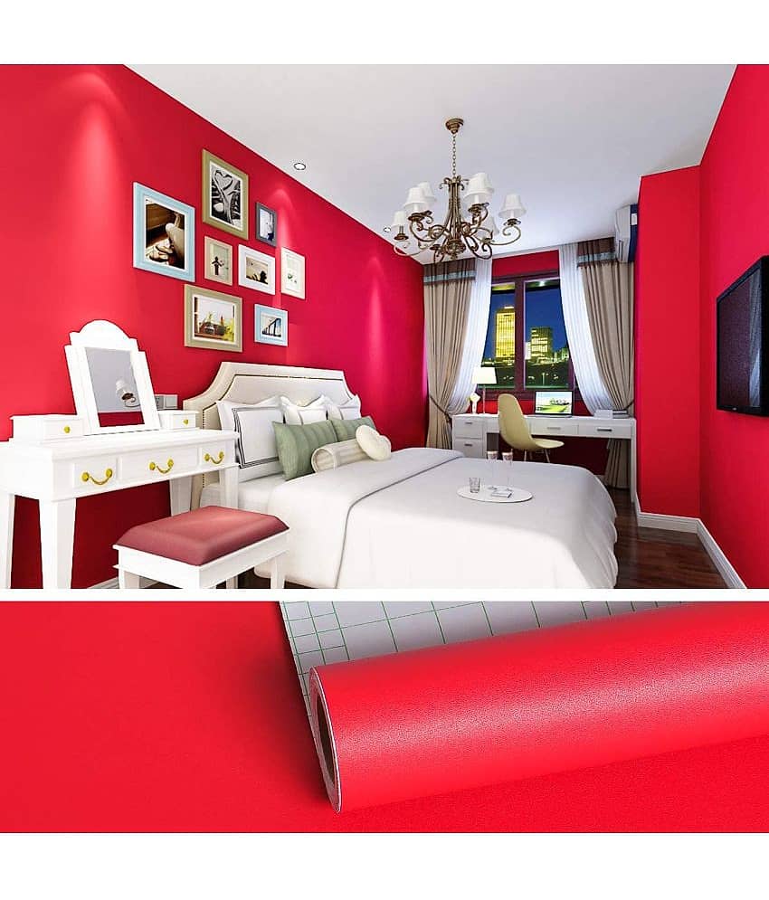 KAAF - Premium Red Wallpaper ( 40 x 500 ) cm ( Pack of 1 ) view 2