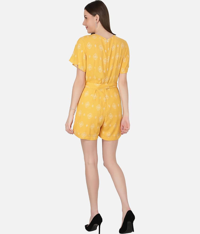 NUEVOSDAMAS - Rayon Regular Fit Yellow Women's Jumpsuit ( Pack of 1 ) view 2