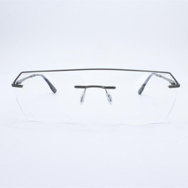 Lensoz Elite X Luxe Rimless Geometric - Narrow - Gunmetal & Blue view 2