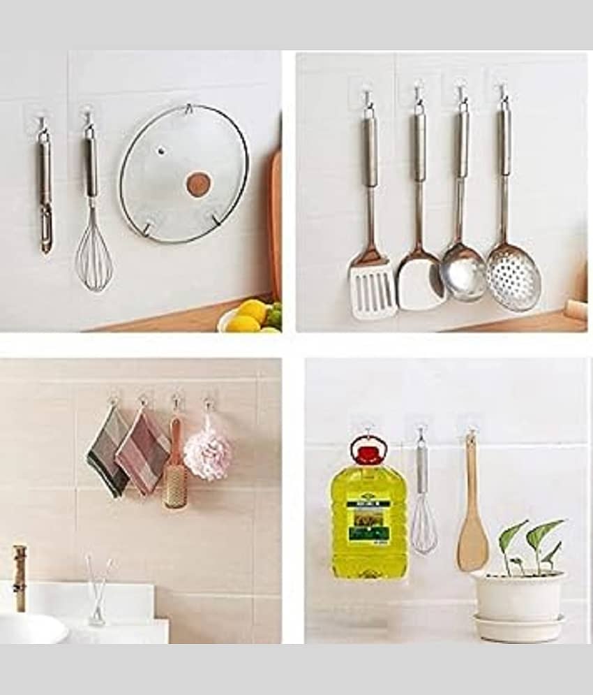 Self Adhesive PVC Flower Wall Hooks, Pack of 20 view 2