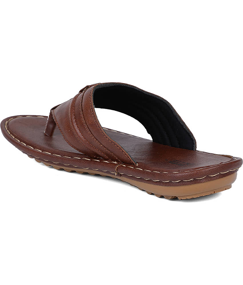 Bata Brown Men's Thong Flip Flop view 2