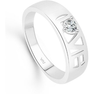 Vighnaharta Valentine Love Band CZ Rhodium Plated Alloy Finger Ring for Women and Girls - VFJ01348FRR8 view 2