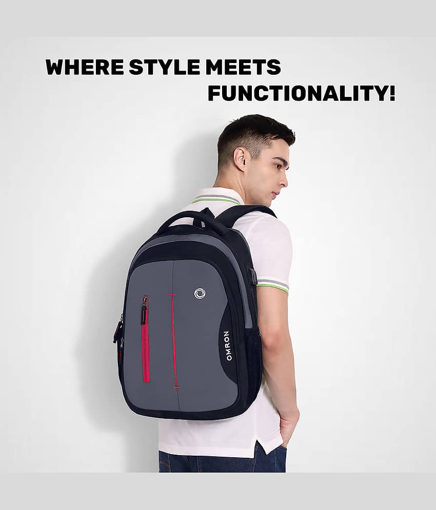 OMRON BAGS Black Polyester Backpack ( 30 Ltrs ) view 2