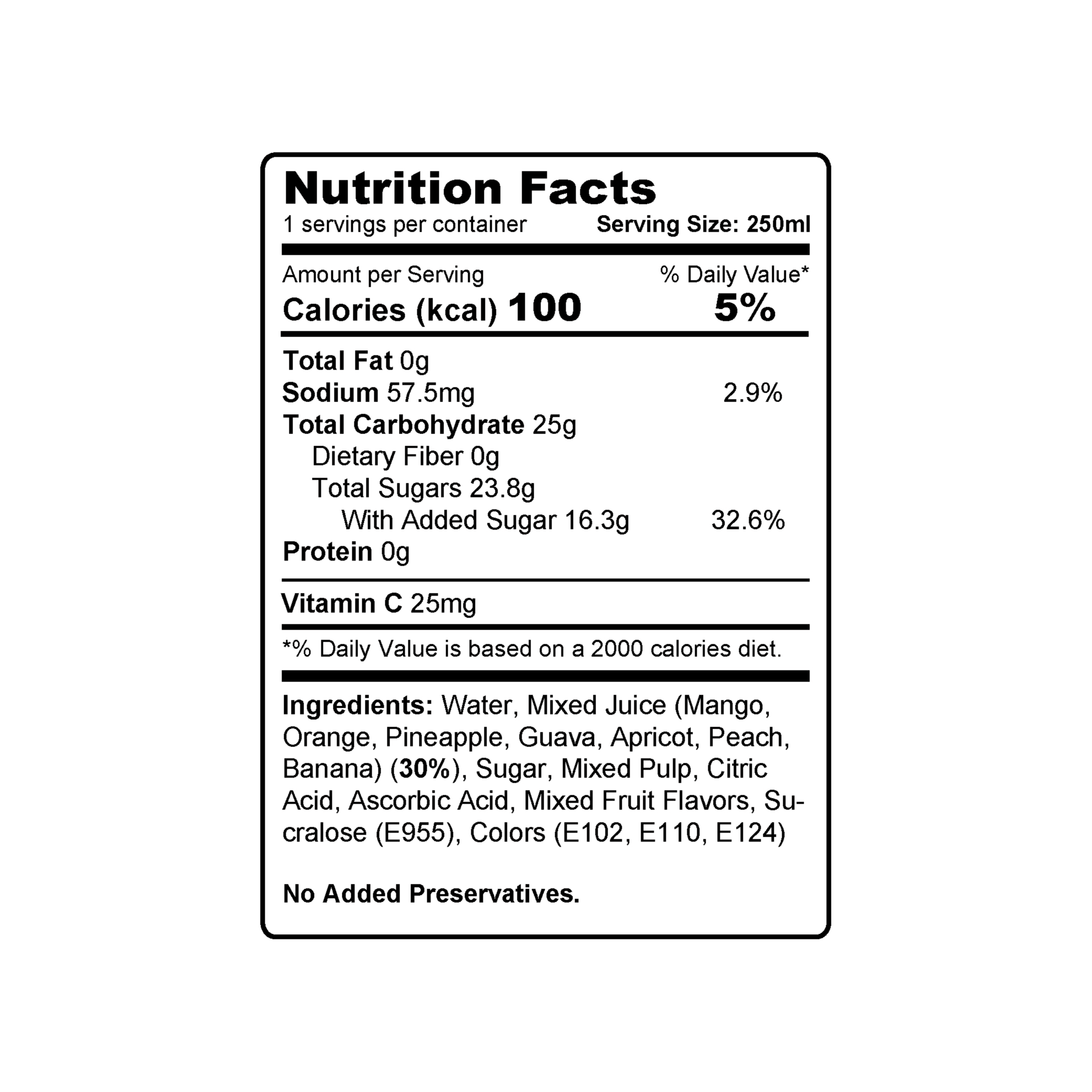 Newtreo Mixed Fruit Juice with Pulp 250ml view 2