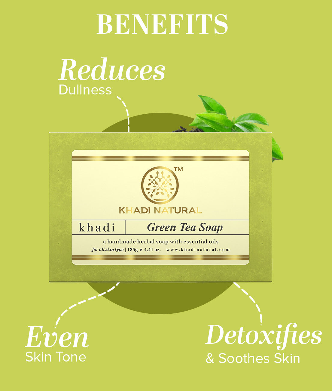 Khadi Natural Green Tea Soap Combo Pack Of 3 – 125gm Each view 2