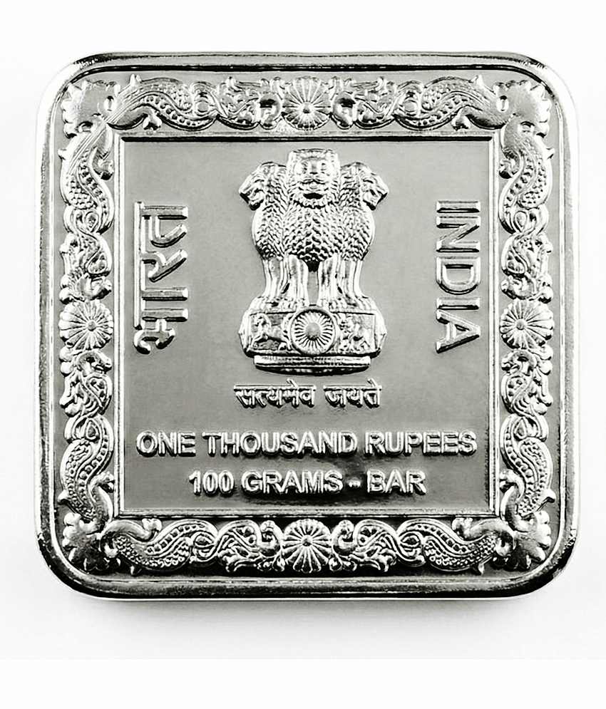 100 Grams 1000 Rupees | 1000 Years of Brihadeeswarar Temple | India Silver-plated Coin Bar & Paper Weight 100 Grams view 2