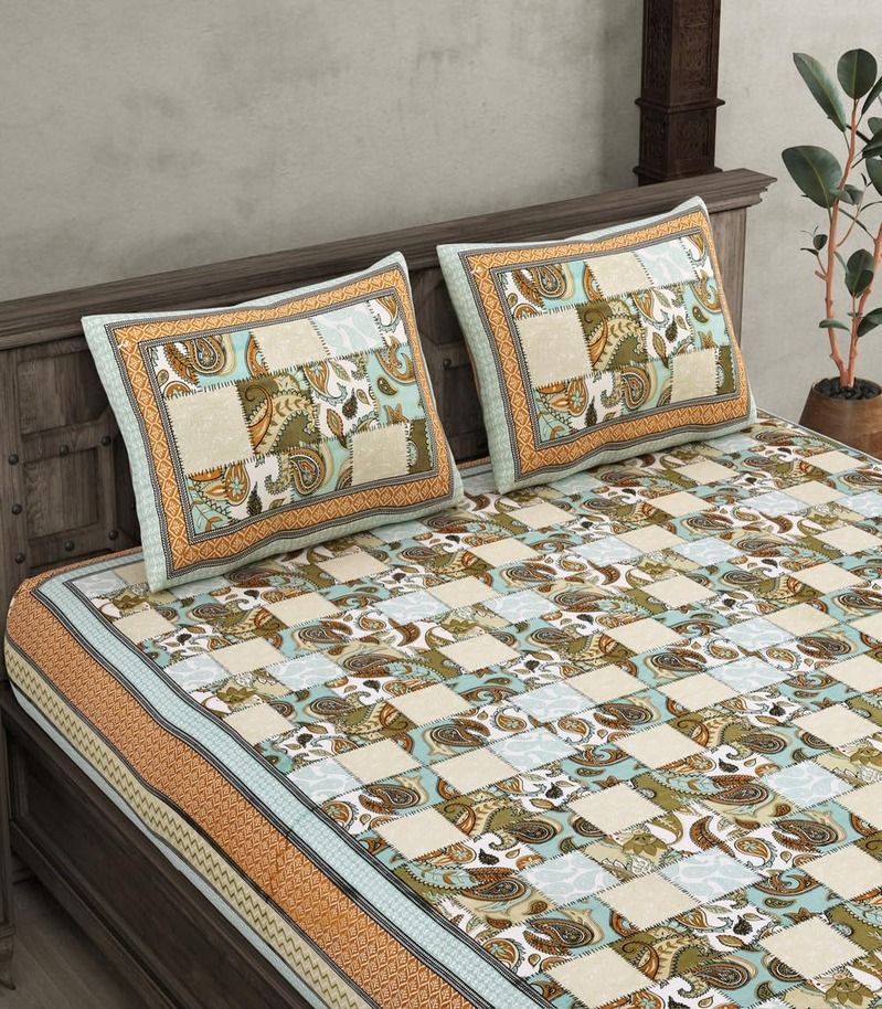 Royal Paisley 240TC Cotton Double Bedsheet view 2