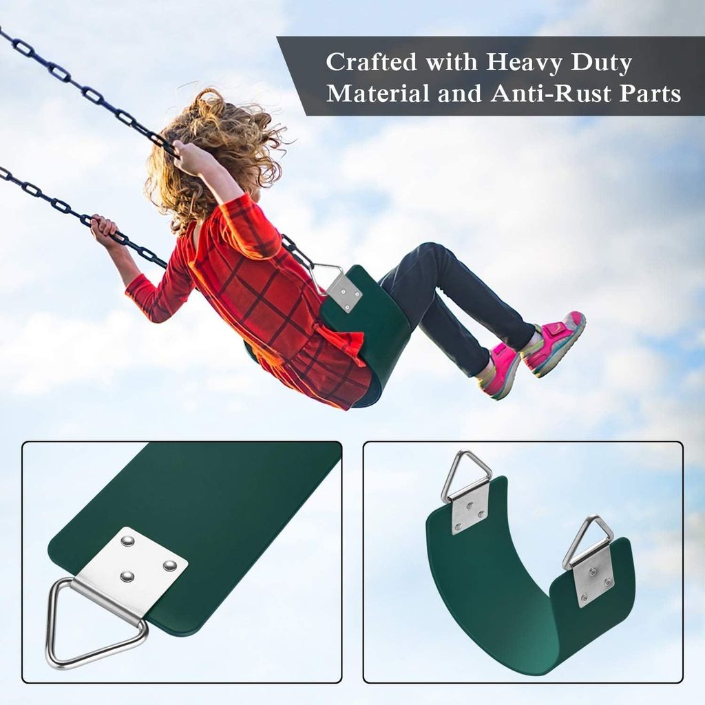 REZNOR Heavy Duty Flexible EVA Plastic Swing Seat with Metal Triangle Ring for Kids & Adults - Weight Support Upto 300kg view 2