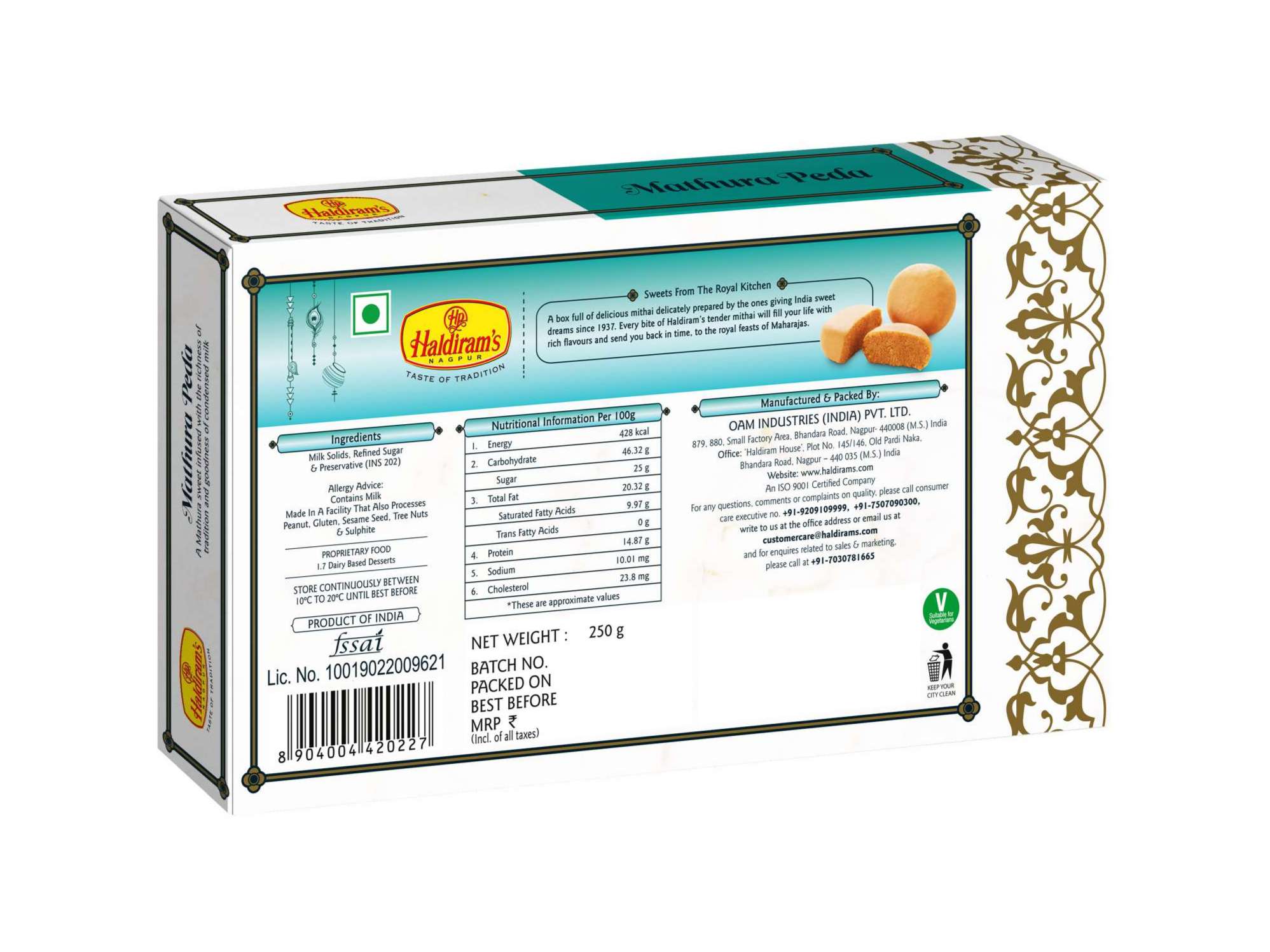 Haldiram's Mathura Peda Packed Sweets - 250 Gm view 2
