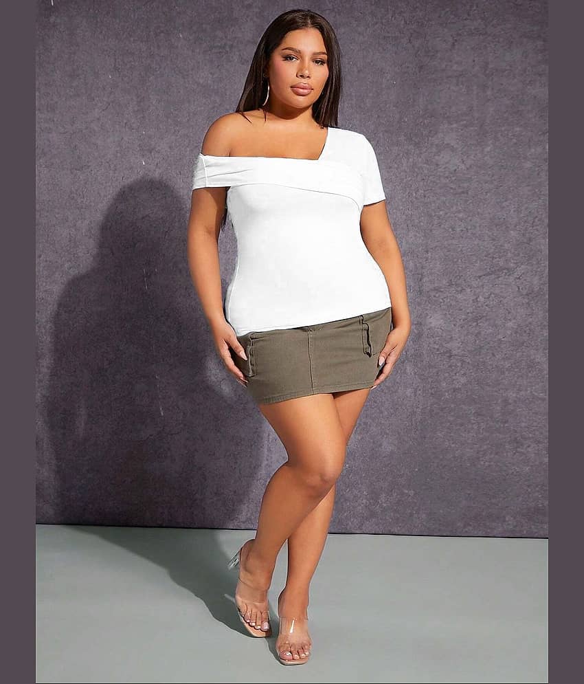 kotty Women's Cotton Blend Regular Top ( White ) view 2
